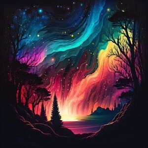 Vibrant Aurora Borealis Art Print